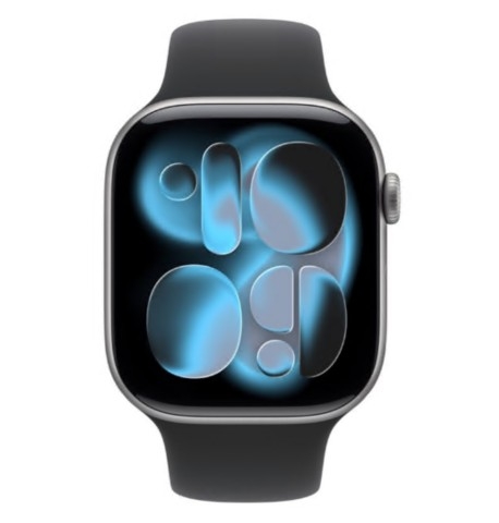 Apple Watch Series 11 (GPS + Cellular) 46 mm alumínio cinzento espaço preto tamanho da banda: S/M 64 GB LTE, Wi-Fi 4, UWB, Bluetooth 5G , MFC94QL/A