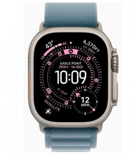 Apple Watch Ultra 3 GPS + Cellular 49mm Titânio Natural c/ Bracelete Loop Alpine Azul-claro M MEWM4QL/A