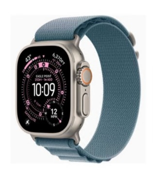 Apple Watch Ultra 3 GPS + Cellular 49mm Titânio Natural c/ Bracelete Loop Alpine Azul-claro M MEWM4QL/A