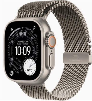 Apple Watch Ultra 3 49 mm titanium natural tamanho da banda: M 64 GB LTE, NFC, Wi-Fi 4, UWB, Bluetooth 5G , MEWY4QL/A