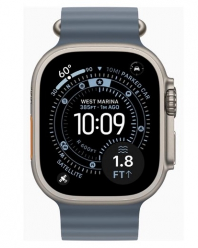 Apple Watch Ultra 3 GPS + Cellular 49mm Titânio Natural c/ Bracelete Ocean Azul-âncora MEWH4QL/A