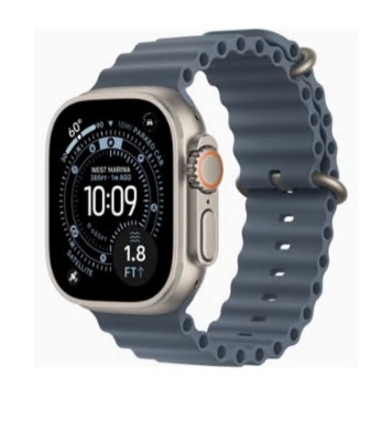 Apple Watch Ultra 3 GPS + Cellular 49mm Titânio Natural c/ Bracelete Ocean Azul-âncora MEWH4QL/A