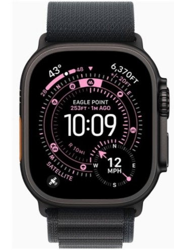 Apple Watch Ultra 3 GPS + Cellular 49mm Titânio Preto c/ Bracelete Loop Alpine Preta M MF0V4QL/A