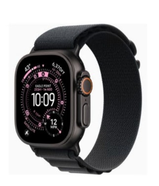 Apple Watch Ultra 3 GPS + Cellular 49mm Titânio Preto c/ Bracelete Loop Alpine Preta M MF0V4QL/A