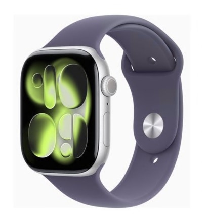 Apple Watch Series 11 (GPS + Cellular) 46 mm alumínio prata neblina roxa tamanho da banda: S/M 64 GB LTE, Wi-Fi 4, UWB, Bluetooth 5G , MFCP4QL/A