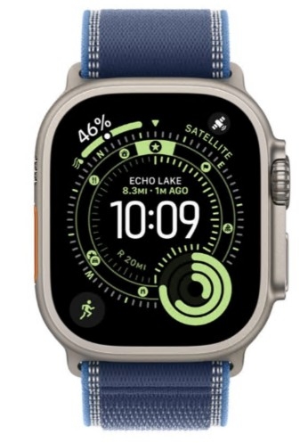 Apple Watch Ultra 3 GPS + Cellular 49mm Titânio Natural c/ Bracelete Loop Trail Azul/azul-vivo M/L MEWU4QL/A
