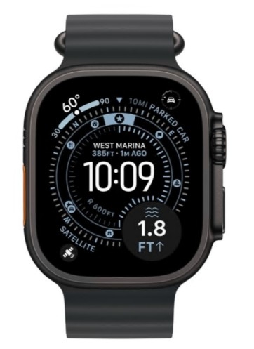 Apple Watch Ultra 3 GPS + Cellular 49mm Titânio Preto c/ Bracelete Ocean Preta MF0J4QL/A