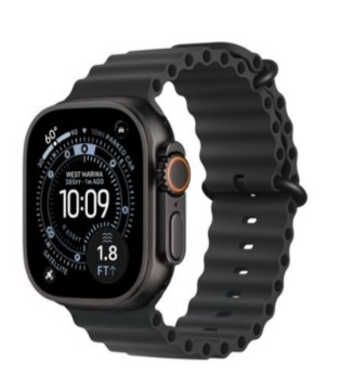 Apple Watch Ultra 3 GPS + Cellular 49mm Titânio Preto c/ Bracelete Ocean Preta MF0J4QL/A