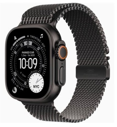 Apple Watch Ultra 3 GPS + Cellular 49mm Titânio Preto c/ Bracelete Loop Milanesa Titânio Preto M, MF1Q4QL/A