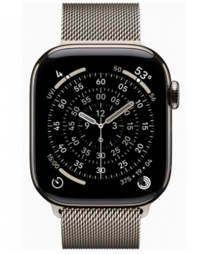 Apple Watch Series 11 GPS + Cellular 42mm Titânio Natural c/ Bracelete Loop Milanesa Aço Inoxidável Natural MF8P4QL/A