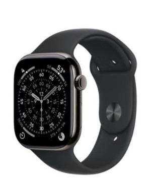 Apple Watch Series 11 GPS + Cellular 46mm Titânio Ardósia c/ Bracelete Desportiva Preta M/L MFD24QL/A