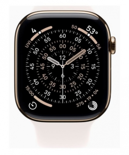 Apple Watch Series 11 (GPS + Cellular) 46 mm titânio dourado rosado claro tamanho da banda: S/M 64 GB LTE, Wi-Fi 4, UWB, Bluetooth 5G , MFD54QL/A