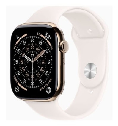 Apple Watch Series 11 (GPS + Cellular) 46 mm titânio dourado rosado claro tamanho da banda: S/M 64 GB LTE, Wi-Fi 4, UWB, Bluetooth 5G , MFD54QL/A
