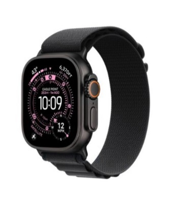 Apple Watch Ultra 3 GPS + Cellular 49mm Titânio Preto c/ Bracelete Loop Alpine Preta L MF0X4QL/A