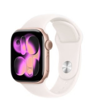 Apple Watch Series 11 GPS + Cellular 42mm Alumínio Rosa-dourado c/ Bracelete Desportiva Rosa Leve S/M MF8E4QL/A