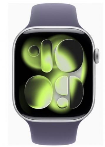 Apple Watch Series 11 GPS + Cellular 46mm Alumínio Prateado c/ Bracelete Desportiva Roxo Névoa M/L MFCR4QL/A