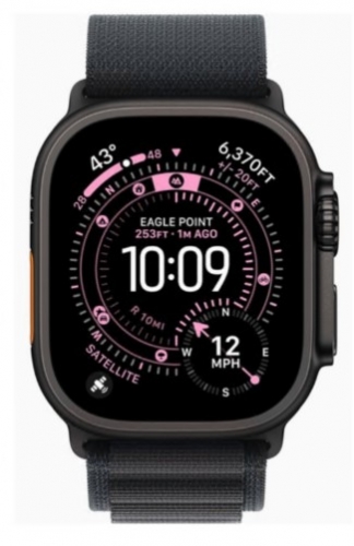 Apple Watch Ultra 3 49 mm titânio preto tamanho da banda: S 64 GB LTE, NFC, Wi-Fi 4, UWB, Bluetooth 5G, MF0Q4QL/A