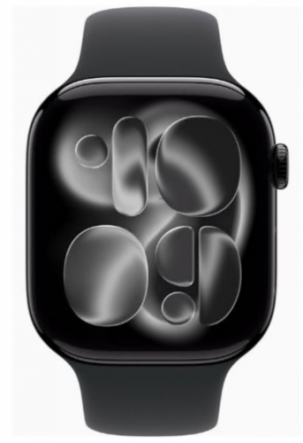 Apple Watch Series 11 GPS 46mm Alumínio Preto Brilhante c/ Bracelete Desportiva Preta S/M MEUW4QL/A
