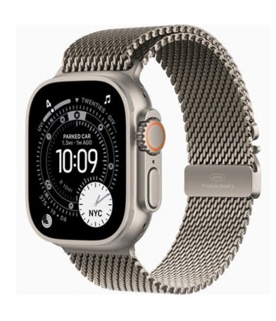 Apple Watch Ultra 3 49 mm titanium natural tamanho da banda: S 64 GB LTE, NFC, Wi-Fi 4, UWB, Bluetooth 5G , MEWW4QL/A