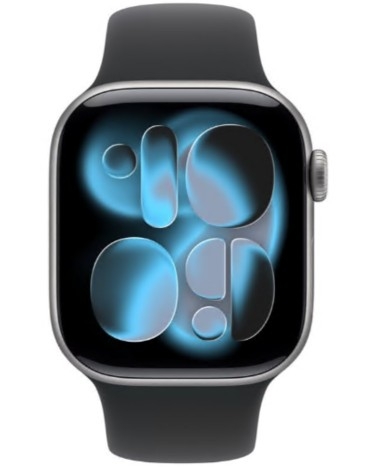 Apple Watch Series 11 GPS 42mm Alumínio Cinzento Sideral c/ Bracelete Desportiva Preta S/M MEQW4QL/A