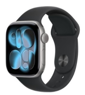 Apple Watch Series 11 GPS 42mm Alumínio Cinzento Sideral c/ Bracelete Desportiva Preta S/M MEQW4QL/A