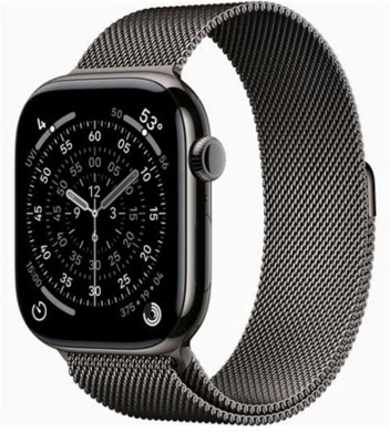 Apple Watch Series 11 GPS + Cellular 46mm Titânio Ardósia c/ Bracelete Loop Milanesa Aço Inoxidável Ardósia M/L, MFD44QL/A