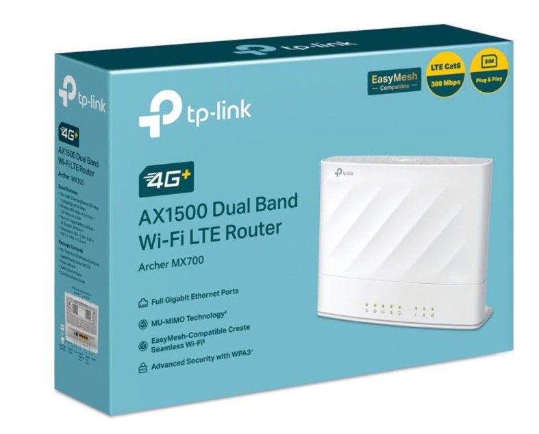 ROUTER TP-LINK AX1500 4G LTE Advanced Cat6 Gigabit Router , ARCHER MX700
