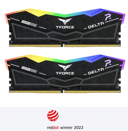Memória TEAM GROUP 32GB 2X16GB 6000MT/s DDR5 CL38 DIMM T-Force DELTA RGB BLACK, FF3D532G6000HC38JDC01