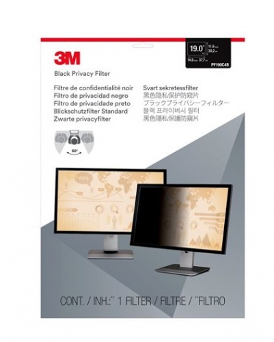 Filtro de privacidade do display 19" preto 3M PF190C4B