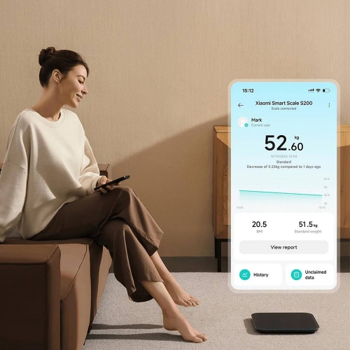 Balança Xiaomi Smart Scale S200 Bluetooth 5.4 Cinzento Escuro - BHR9239GL
