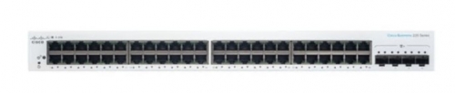 Switch 48 Portas Cisco Business 220 Series CBS220-48T-4X inteligente 48 x 10/100/1000 + 4 x 10 Gigabit SFP+ (uplink) montável em trilho , CBS220-48T-4X-EU