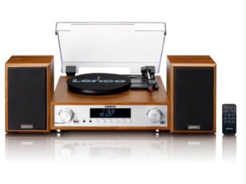 GIRA-DISCOS LENCO VINYL C RADIO FM/DAB+ BLUETOOTH C KIT COLUNAS MADEIRA MC-160WD