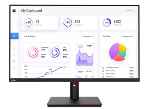 Monitor Lenovo UHD ThinkVision T32p-30 de 31,5" (USB-C), 63D2GAT1EU