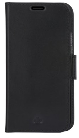 Capa flip cover telemóvel couro com granulação plena preto para Apple iPhone 13 mini dbramante1928 CS54GTBL1323