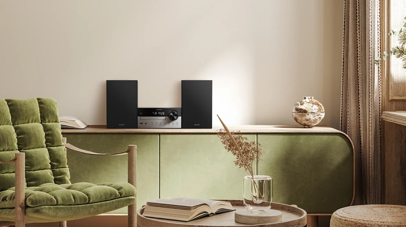 Aparelhagem Micro Philips TAM4205M2/12 – CD, USB, FM, Bluetooth 5.4, 80 W