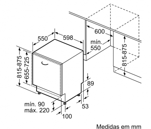 Máquina Lavar Loiça BOSCH Encastre Série4 SMV4HVX14E conjunto 14 talheres, Classe C