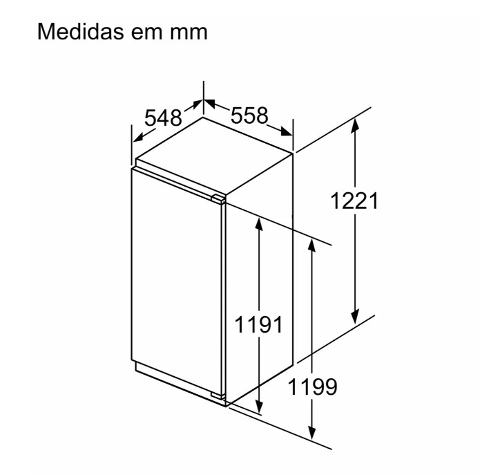Frigorífico de Encastre Siemens KI41RADD1 iQ500, 204 L, Classe Energética D