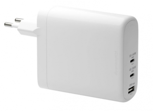 Adaptador de alimentação 140 Watt Fornecimento de Energia 3.1 3 conectores de saída (USB-C, USB) branco Europa dbramante1928 CI140EUWH7101