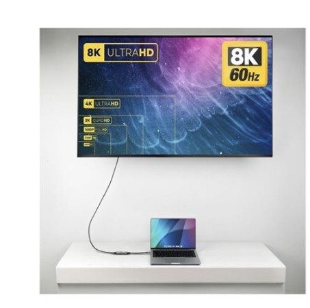 Adaptador USB-C para HDMI 2.1, 8K 60 Hz, 4K 144 Hz, HDR10+, 20 cm, Cinzento-espacial - StarTech.com 112B-USBC-HDMI21