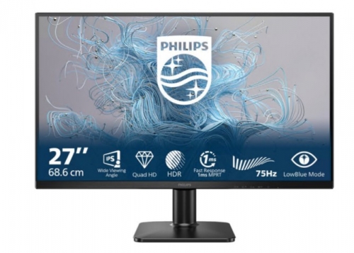 Monitor LED Philips 27E2N1500L 27" QHD 75 Hz IPS HDR10 4 ms HDMI, DisplayPort preto , 27E2N1500L/00