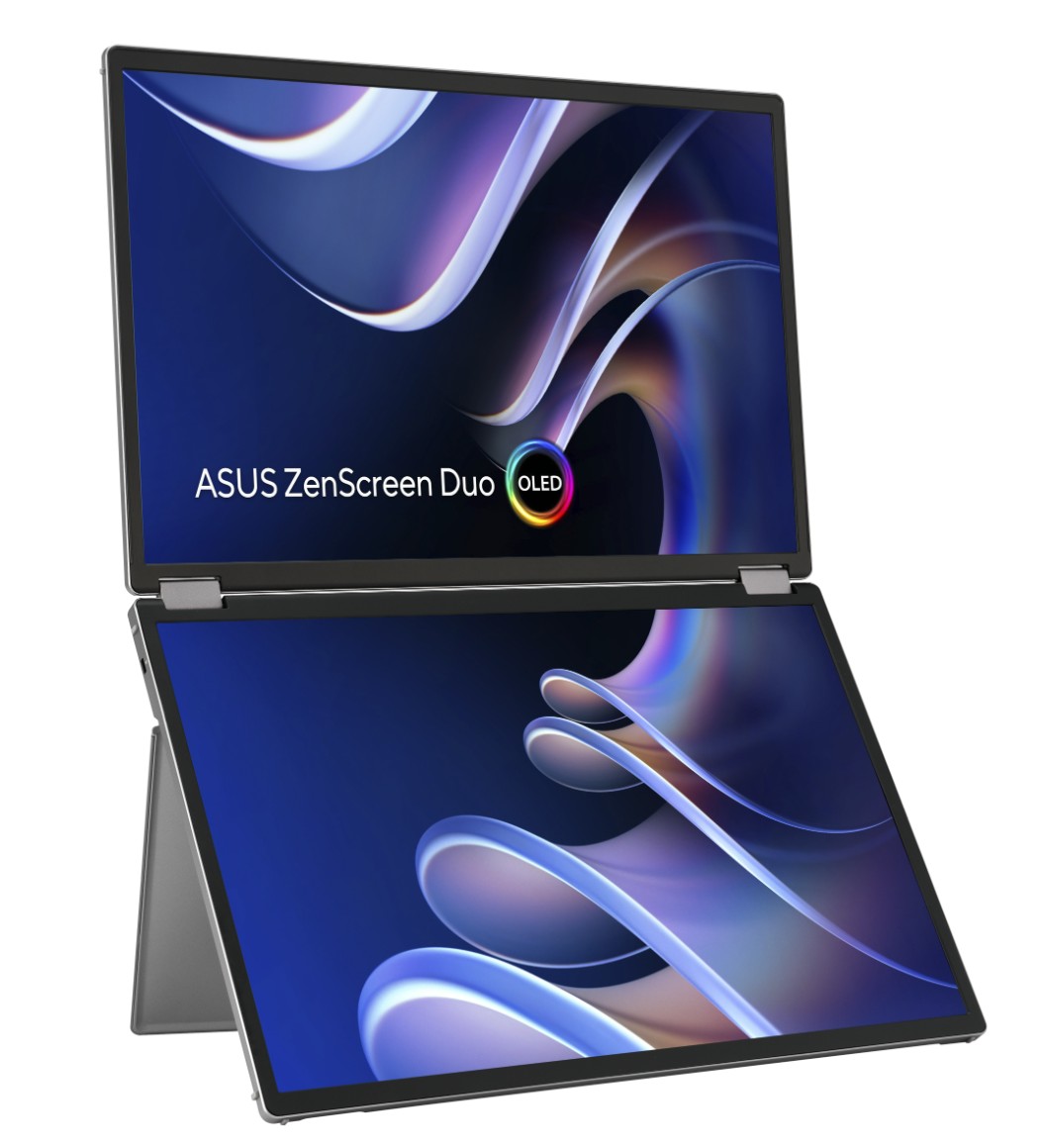 Monitor portátil dobrável ASUS ZenScreen Duo OLED MQ149CD 360° - Dois painéis OLED de 14"