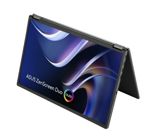 Monitor portátil dobrável ASUS ZenScreen Duo OLED MQ149CD 360° - Dois painéis OLED de 14"