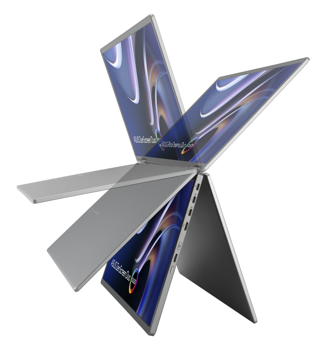 Monitor portátil dobrável ASUS ZenScreen Duo OLED MQ149CD 360° - Dois painéis OLED de 14"