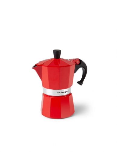 Cafeteira manual Orbegozo KFR 340, cafeteira italiana vermelha