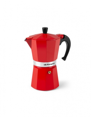 Cafeteira manual Orbegozo KFR 940, cafeteira italiana vermelha