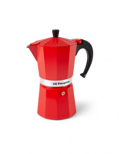 Cafeteira manual Orbegozo KFR 1240, cafeteira italiana vermelha