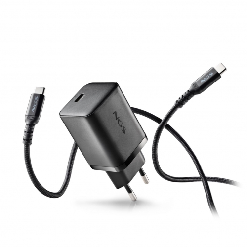 Carregador de Parede NGS - 65W com saída USB-C e cabo USB-C-USB-C de 1,5M BUD65W-C