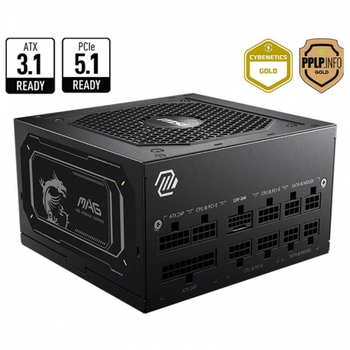 Fonte de Alimentação ATX MSI MAG A850GL PCIE5 II 850W ATX 3.1/PCIe 5.1 80 Plus Gold Full Modular