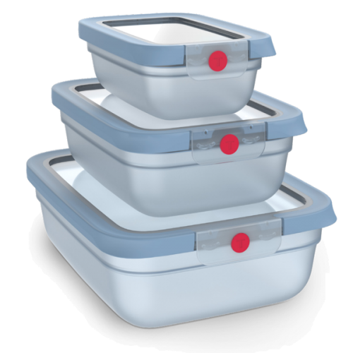 CAIXA HERMÉTICA VIDRO TEFAL 0,5L + 1,2L + 2,3L - N1230210