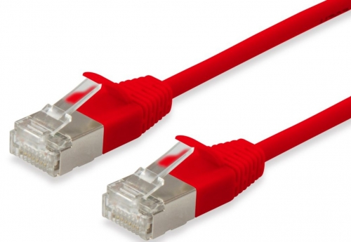 CABO REDE EQUIP CAT.6A F/FTP SLIM PATCH CABLE 0.25M VERMELHO , 606142